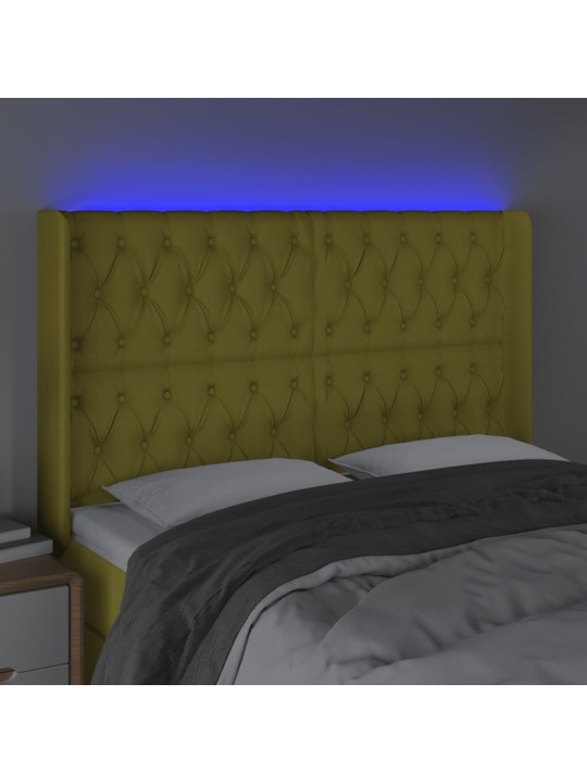 Galvūgalis su LED, žalios spalvos, 147x16x118/128cm, audinys