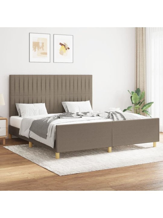 Lovos rėmassu galvūgaliu, taupe spalvos, 160x200cm, audinys