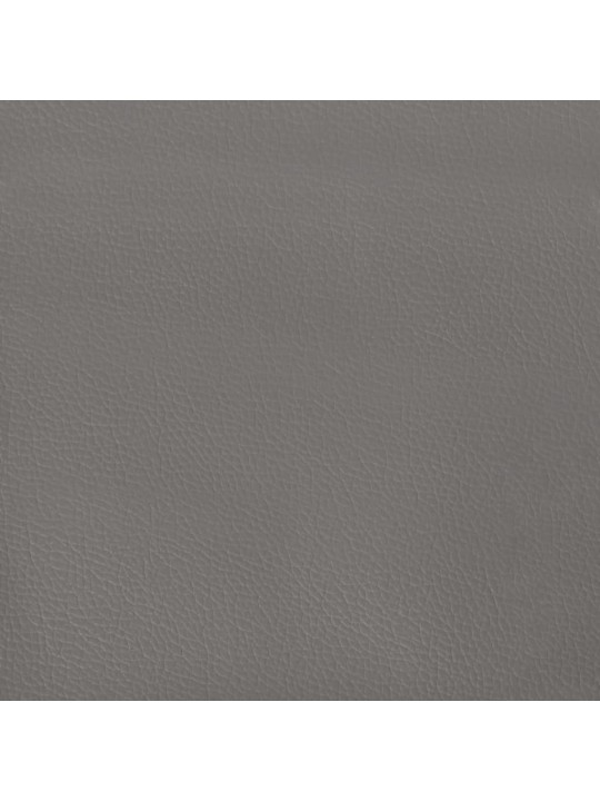 Lovos rėmassu galvūgaliu, pilkos, 200x200 cm, dirbtinė oda