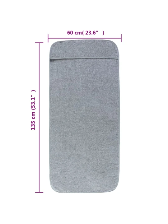 Paplūdimio rankšluosčiai, 4vnt., pilki, 60x135cm, audinys