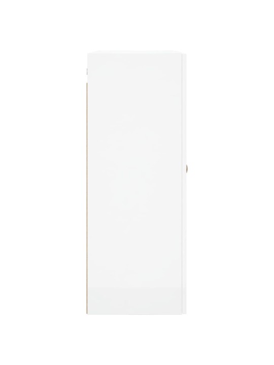 Prie sienos montuojamos spintelės, 2vnt., baltos, 69,5x34x90cm