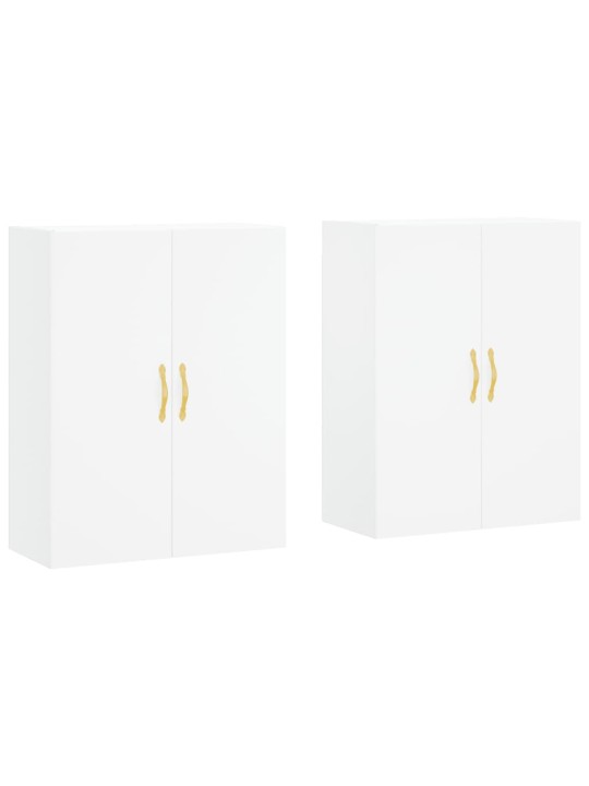 Prie sienos montuojamos spintelės, 2vnt., baltos, 69,5x34x90cm