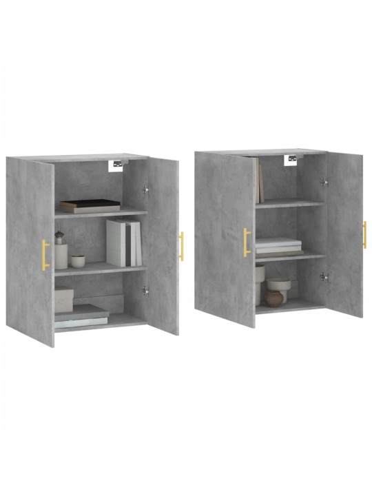 Prie sienos montuojamos spintelės, 2vnt., betono, 69,5x34x90cm