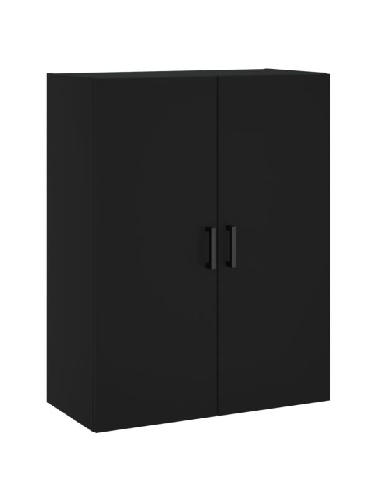 Prie sienos montuojamos spintelės, 2vnt., juodos, 69,5x34x90cm