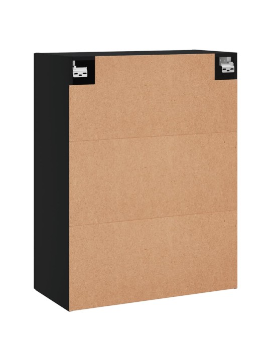 Prie sienos montuojamos spintelės, 2vnt., juodos, 69,5x34x90cm