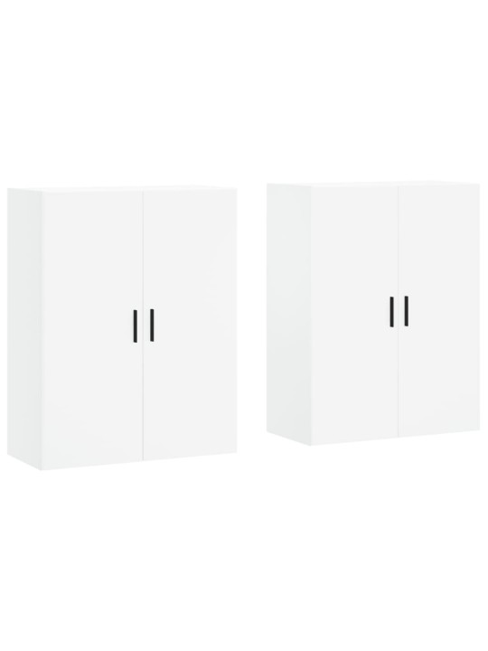 Prie sienos montuojamos spintelės, 2vnt., baltos, 69,5x34x90cm