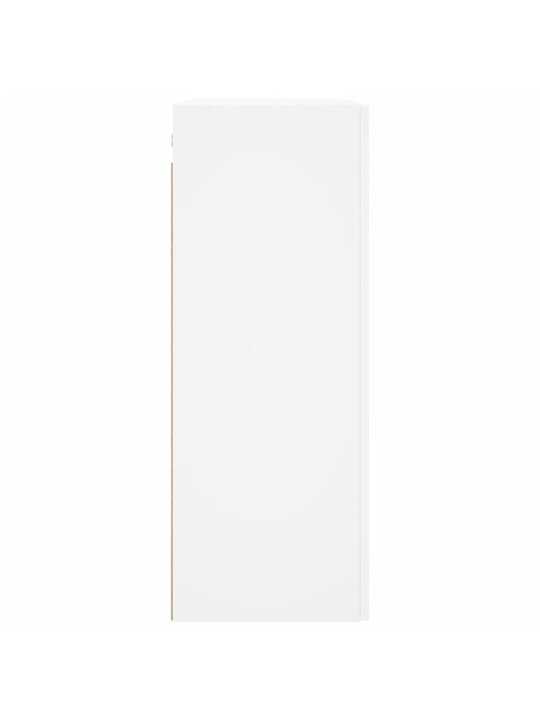 Prie sienos montuojamos spintelės, 2vnt., baltos, 69,5x34x90cm