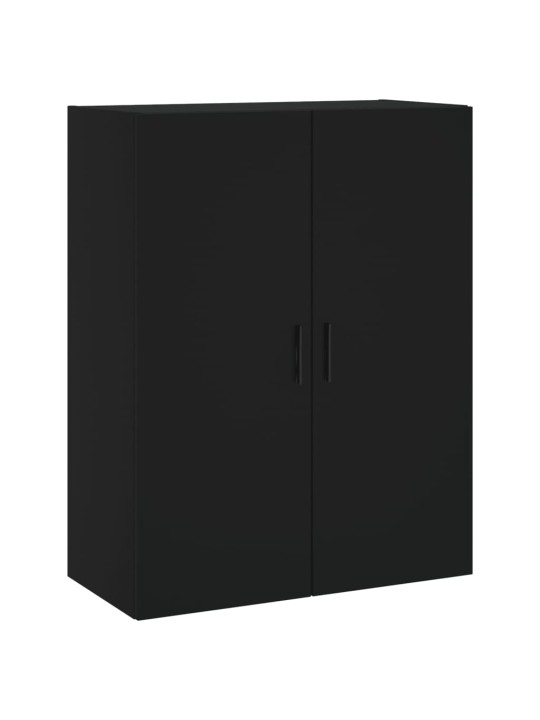Prie sienos montuojamos spintelės, 2vnt., juodos, 69,5x34x90cm