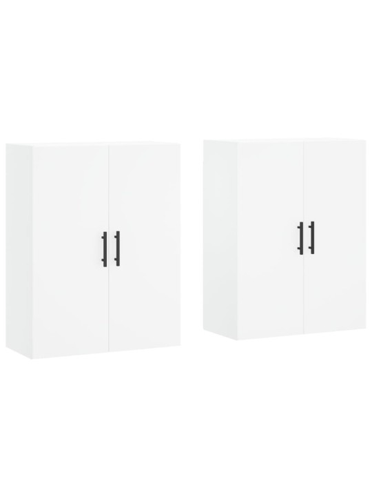 Prie sienos montuojamos spintelės, 2vnt., baltos, 69,5x34x90cm