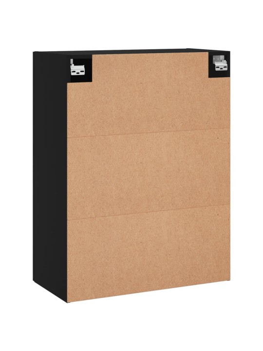 Prie sienos montuojamos spintelės, 2vnt., juodos, 69,5x34x90cm