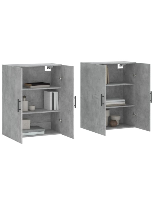 Prie sienos montuojamos spintelės, 2vnt., betono, 69,5x34x90cm