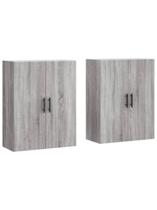 Prie sienos montuojamos spintelės, 2vnt., pilkos, 69,5x34x90cm
