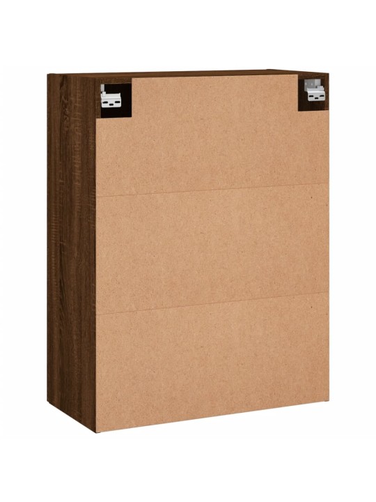 Prie sienos montuojamos spintelės, 2vnt., rudos, 69,5x34x90cm