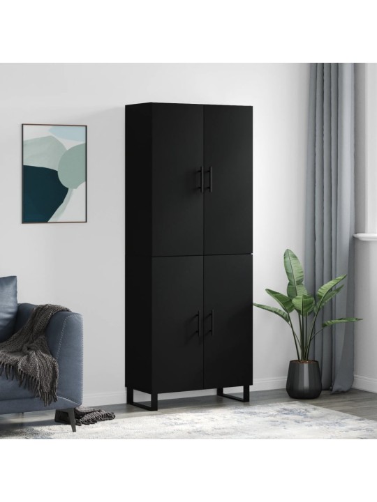 Komoda, juodos spalvos, 69,5x34x180cm, apdirbta mediena
