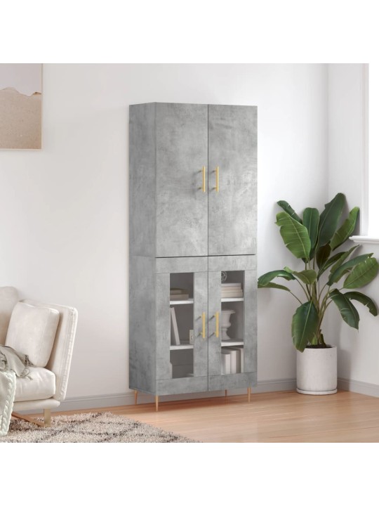 Komoda, betono pilkos spalvos, 69,5x34x180cm, apdirbta mediena