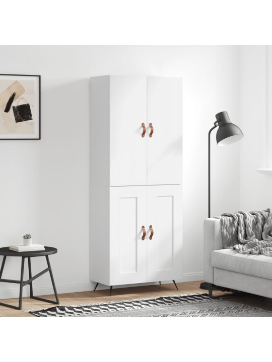 Komoda, baltos spalvos, 69,5x34x180cm, apdirbta mediena, blizgi