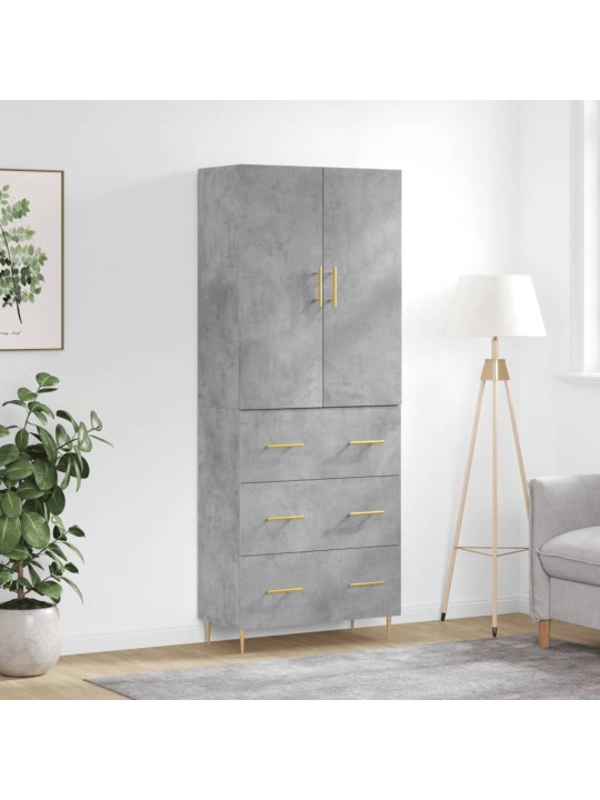 Komoda, betono pilkos spalvos, 69,5x34x180cm, apdirbta mediena