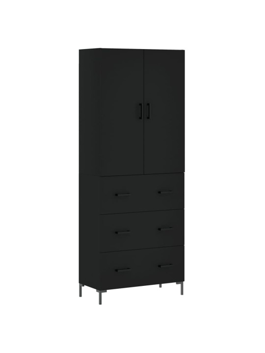 Komoda, juodos spalvos, 69,5x34x180cm, apdirbta mediena