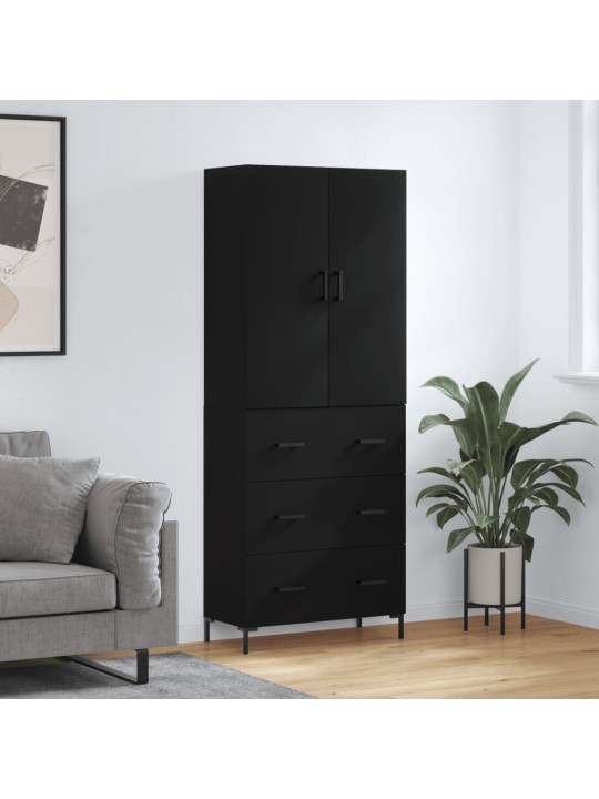 Komoda, juodos spalvos, 69,5x34x180cm, apdirbta mediena