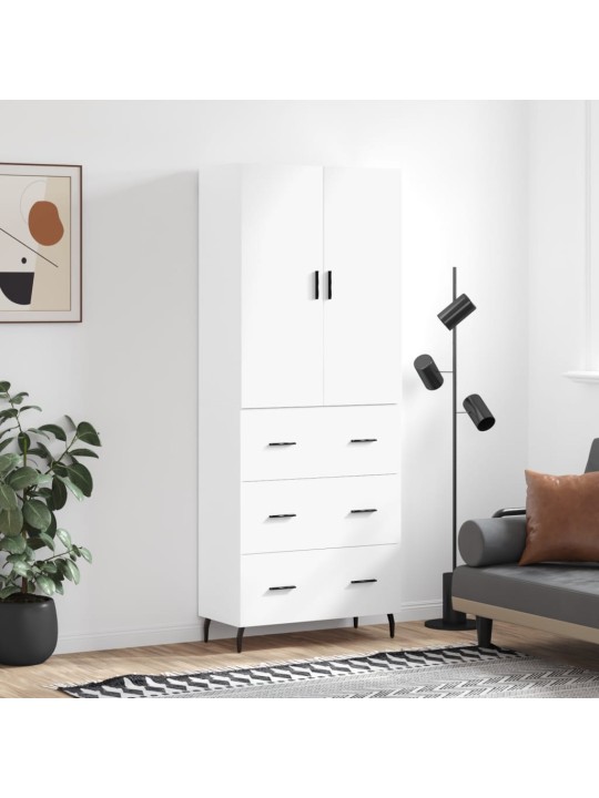 Komoda, baltos spalvos, 69,5x34x180cm, apdirbta mediena