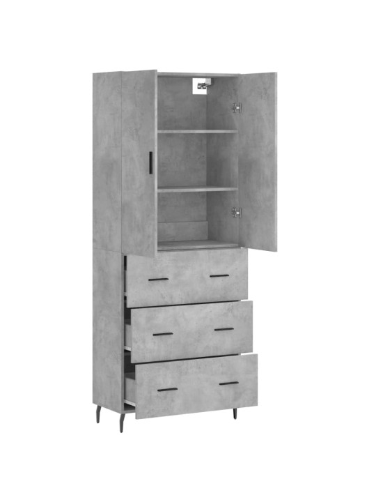 Komoda, betono pilkos spalvos, 69,5x34x180cm, apdirbta mediena