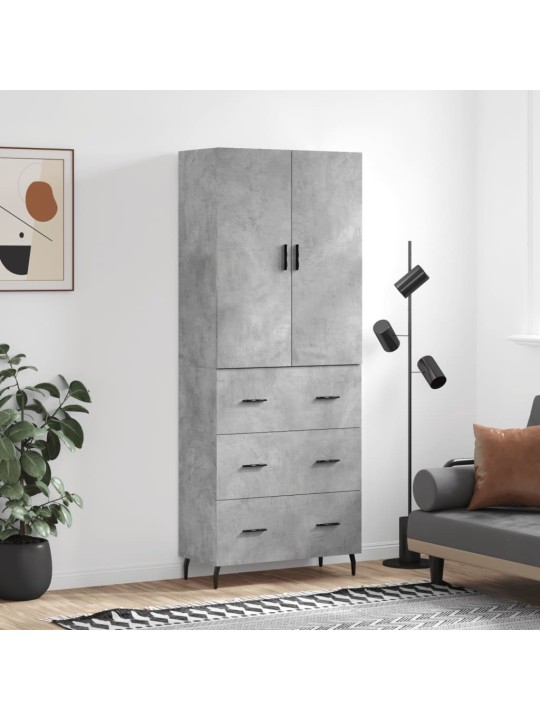 Komoda, betono pilkos spalvos, 69,5x34x180cm, apdirbta mediena