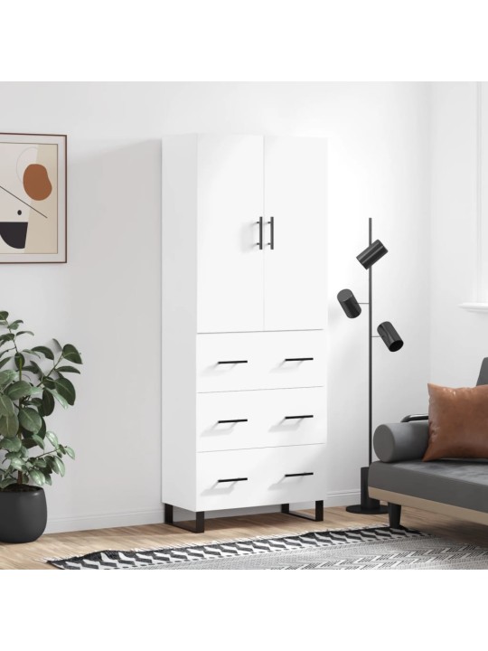 Komoda, baltos spalvos, 69,5x34x180cm, apdirbta mediena