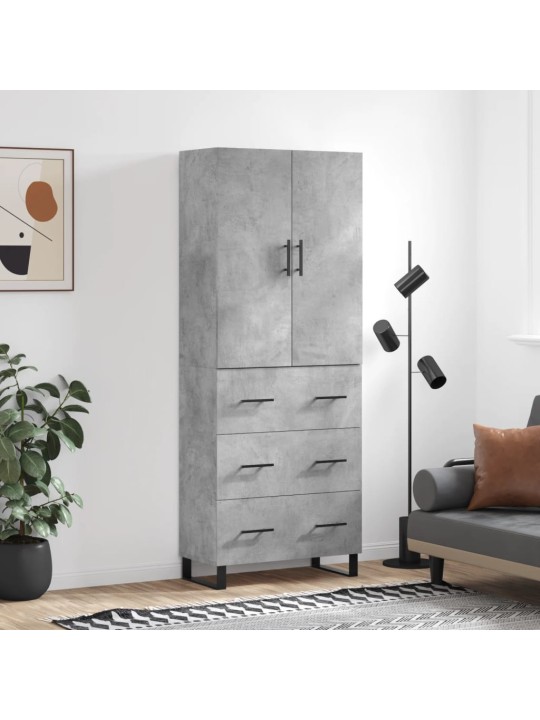 Komoda, betono pilkos spalvos, 69,5x34x180cm, apdirbta mediena