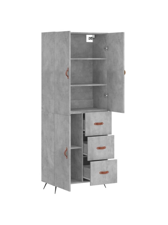 Komoda, betono pilkos spalvos, 69,5x34x180cm, apdirbta mediena