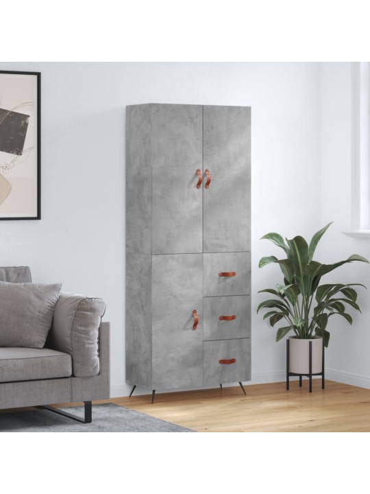 Komoda, betono pilkos spalvos, 69,5x34x180cm, apdirbta mediena
