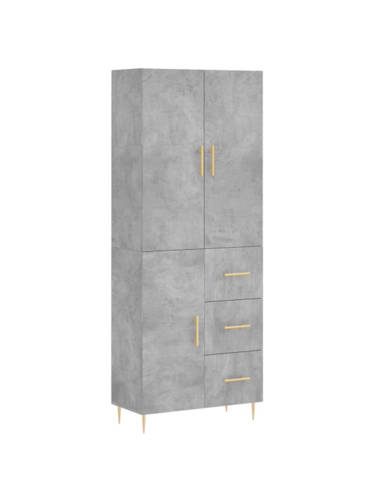 Komoda, betono pilkos spalvos, 69,5x34x180cm, apdirbta mediena