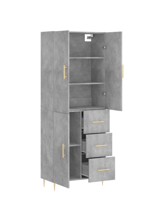Komoda, betono pilkos spalvos, 69,5x34x180cm, apdirbta mediena
