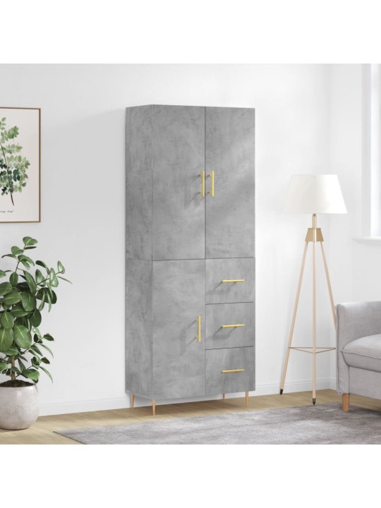 Komoda, betono pilkos spalvos, 69,5x34x180cm, apdirbta mediena