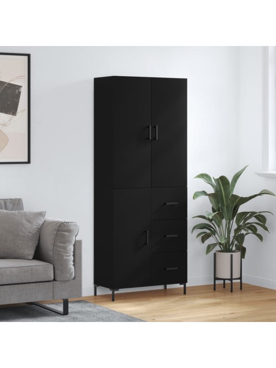 Komoda, juodos spalvos, 69,5x34x180cm, apdirbta mediena
