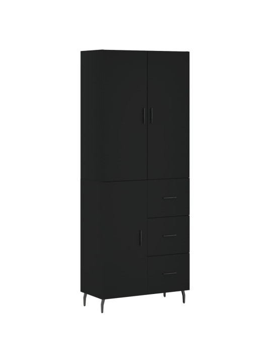 Komoda, juodos spalvos, 69,5x34x180cm, apdirbta mediena