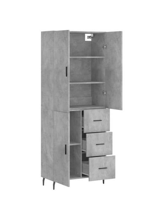 Komoda, betono pilkos spalvos, 69,5x34x180cm, apdirbta mediena