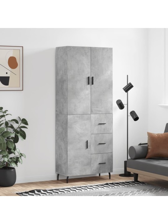 Komoda, betono pilkos spalvos, 69,5x34x180cm, apdirbta mediena