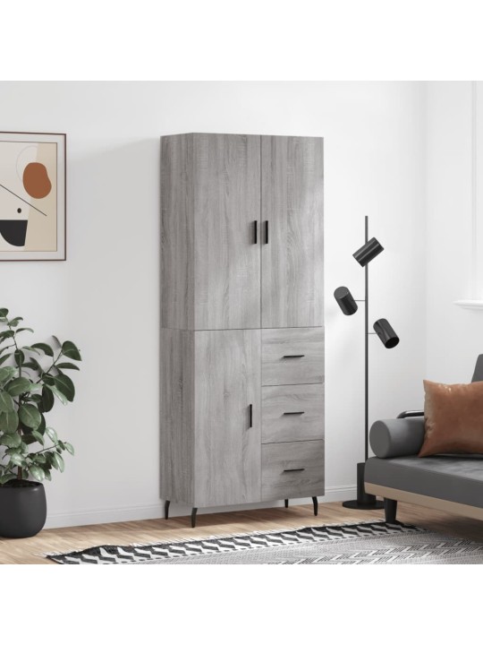 Komoda, pilkos ąžuolo spalvos, 69,5x34x180cm, apdirbta mediena