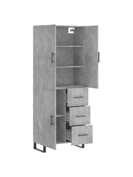 Komoda, betono pilkos spalvos, 69,5x34x180cm, apdirbta mediena