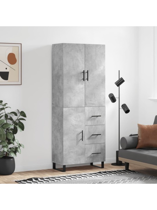Komoda, betono pilkos spalvos, 69,5x34x180cm, apdirbta mediena