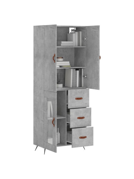 Komoda, betono pilkos spalvos, 69,5x34x180cm, apdirbta mediena