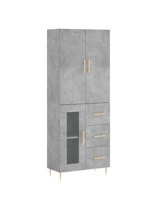 Komoda, betono pilkos spalvos, 69,5x34x180cm, apdirbta mediena