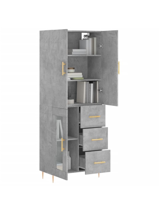 Komoda, betono pilkos spalvos, 69,5x34x180cm, apdirbta mediena