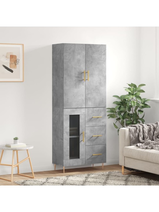 Komoda, betono pilkos spalvos, 69,5x34x180cm, apdirbta mediena