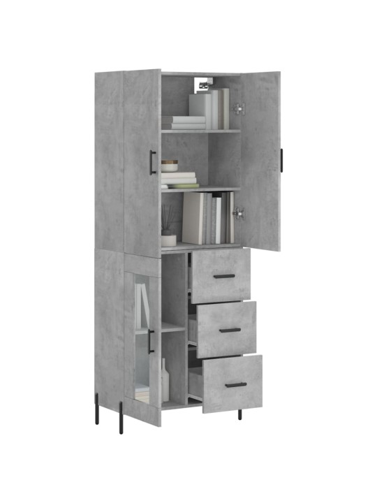 Komoda, betono pilkos spalvos, 69,5x34x180cm, apdirbta mediena