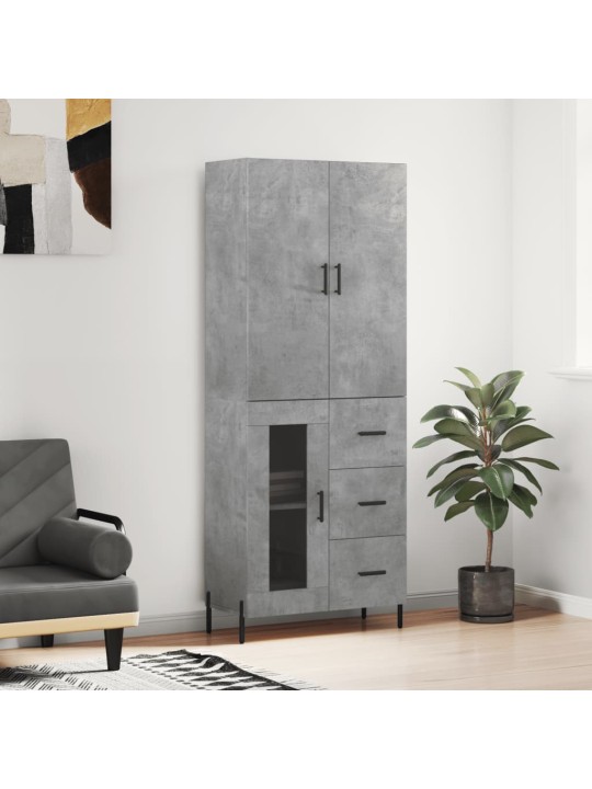 Komoda, betono pilkos spalvos, 69,5x34x180cm, apdirbta mediena