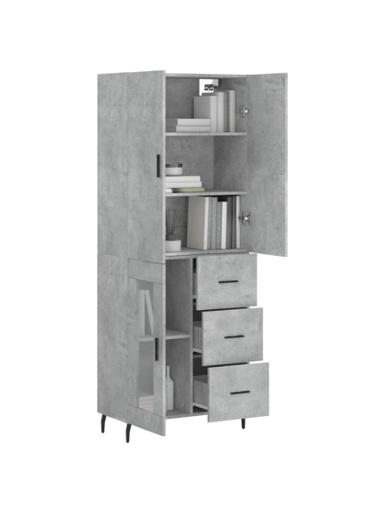 Komoda, betono pilkos spalvos, 69,5x34x180cm, apdirbta mediena