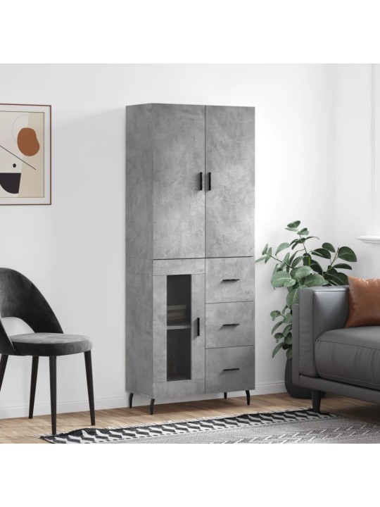 Komoda, betono pilkos spalvos, 69,5x34x180cm, apdirbta mediena