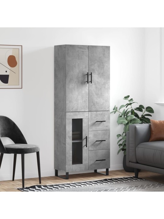 Komoda, betono pilkos spalvos, 69,5x34x180cm, apdirbta mediena