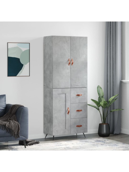 Komoda, betono pilkos spalvos, 69,5x34x180cm, apdirbta mediena